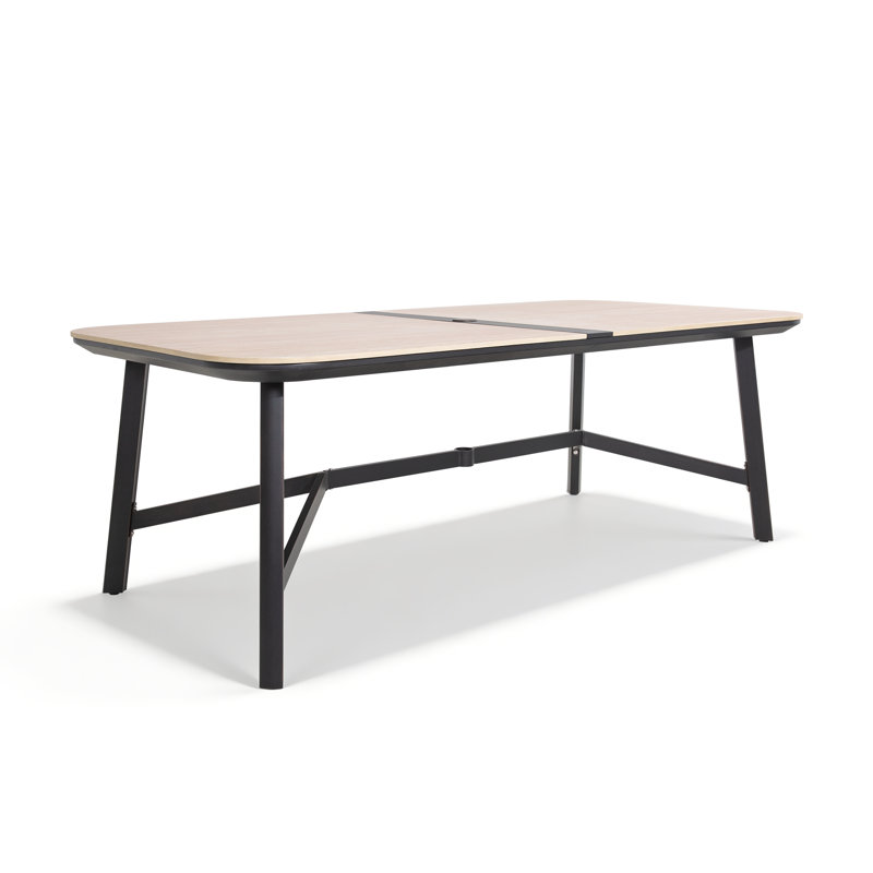 Table de salle à manger rectangulaire L 84 po avec trou en aluminium et plateau en céramique