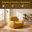 Pouf Avellune en velours côtelé couleur camel | Canapé de sol confortable et moelleux, sans montage, support ergonomique pour le salon, la chambre et le dortoir-431824819