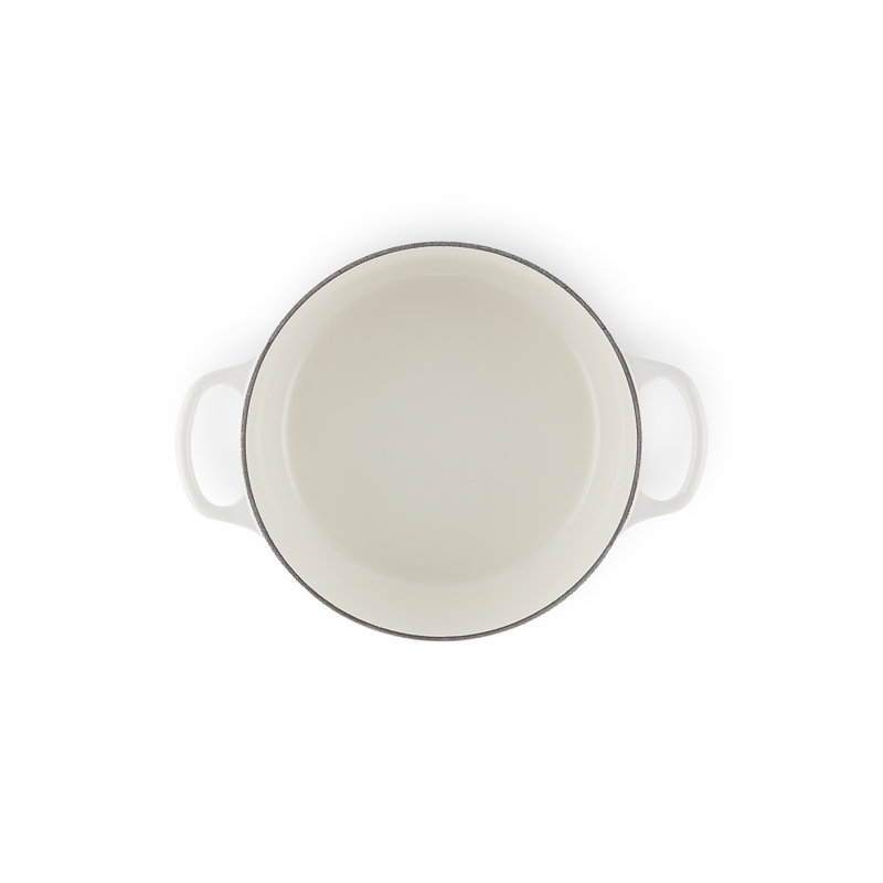 Le Creuset Signature Enameled Cast Iron Round Dutch Oven with Lid, White, 4.5 quarts
