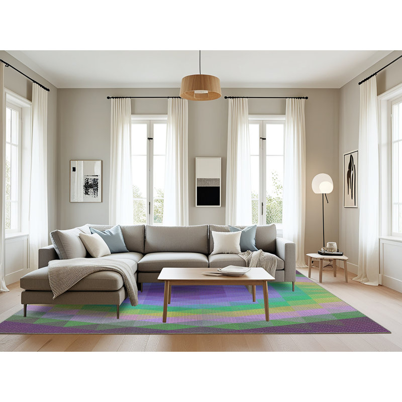 Tapis mauve à motif géométrique Knaack, Rectangle 8 pi x 12 pi