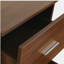 Bureau de rangement en forme de L à deux tons, couleur noyer