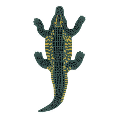 Unique Loom Crocodile Playtime Kids Wool Rug