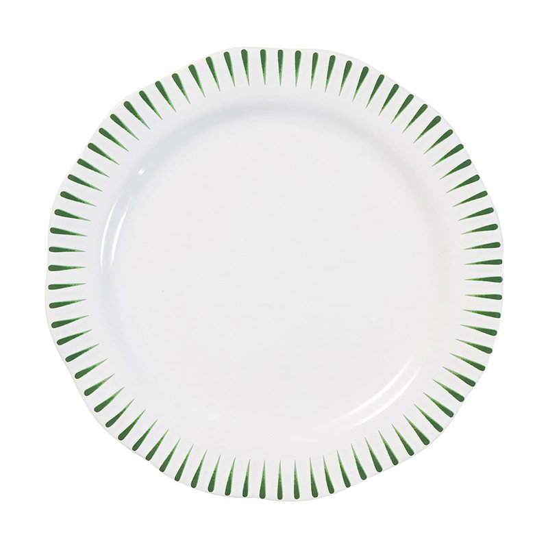 Sitio Stripe Dinner Plate, Basil
