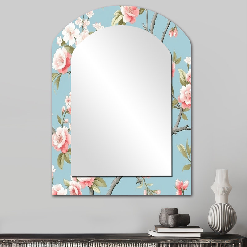 Leny - Miroir floral en métal, 34 po x 25 po