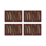 Pheasant Feathers Vegan Leather Rectangle Pebble Placemat