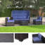 Lit de jour d'extérieur avec auvent, ensemble de canapé de patio convertible avec table élévatrice, mobilier de conversation en osier résistant aux rayons UV avec repose-pieds, 1A