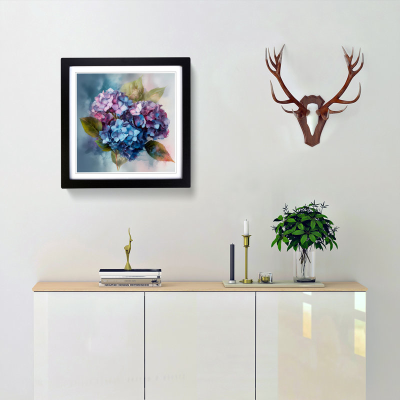 Hydrangea Floral No.1 - Framed Print, Black