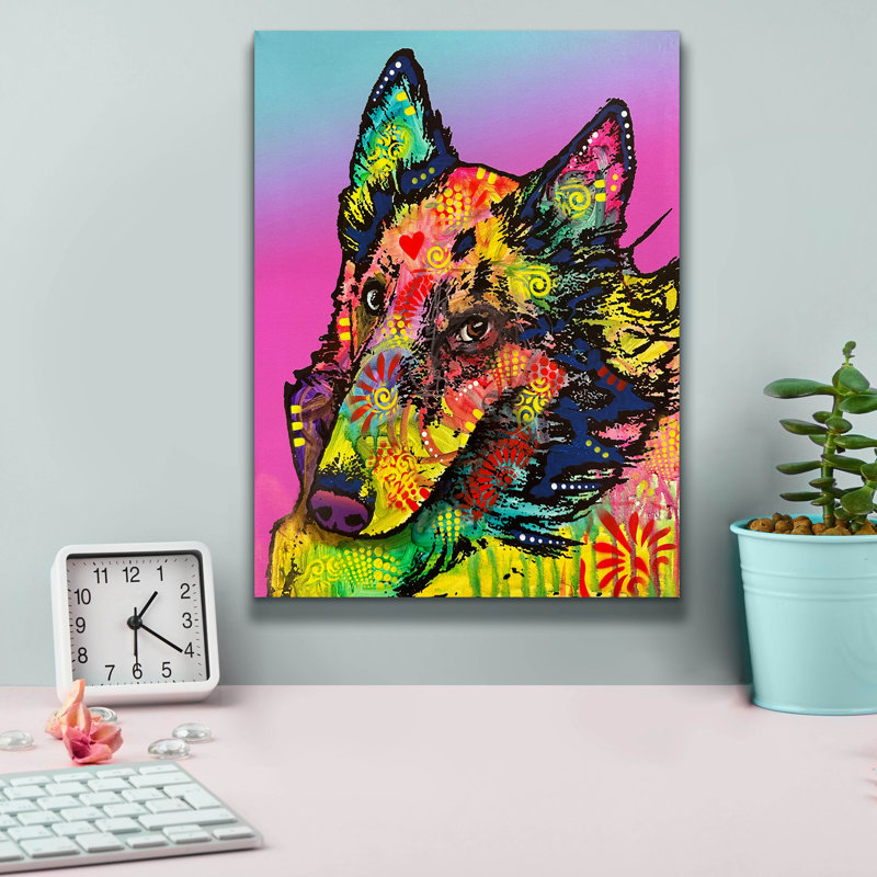«Revert» par Dean Russo, art mural sur toile, H 16 po x l 12 po x P 0,75 po