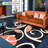 Modern Abstract Orange Mat - Soft Polyester Mat With Non-Slip Rubber Backing, Machine Washable Large Area Mat For Living Room, Bedroom, Hallway, Cafe - Contemporary Floor Mat For Home & Commercial Spaces, Durable Easy-Clean Indoor/Outdoor Mat-978663218