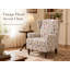 Fauteuil à oreilles, fauteuil d'appoint rétro, siège rembourré en tissu doux, petites chaises de chambre à coucher, petites chaises de chambre à coucher, fauteuil de salon rétro Vantage pour salon - structure en bois massif - rouge floral