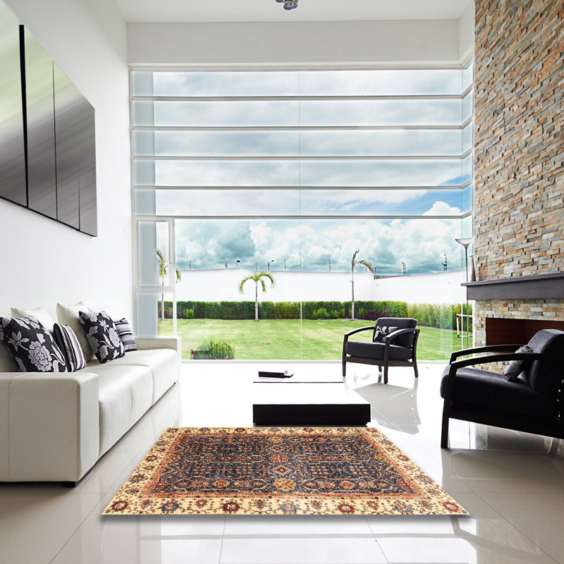 Tapis abstrait à motif abstrait moderne, Carré 4 pi