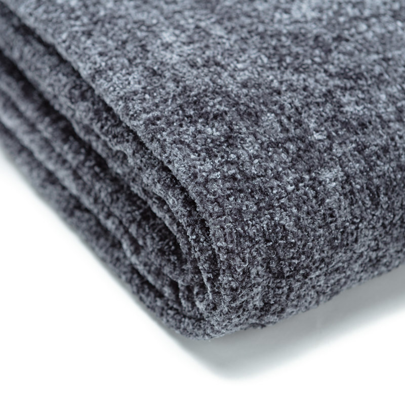  Couverture en chenille veloutée, Noir