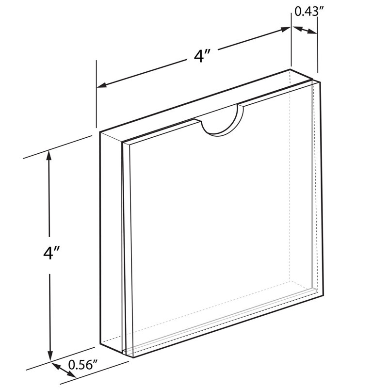Clear Acrylic 4" x 4" Block Sign Holder Frame, 2-Pack