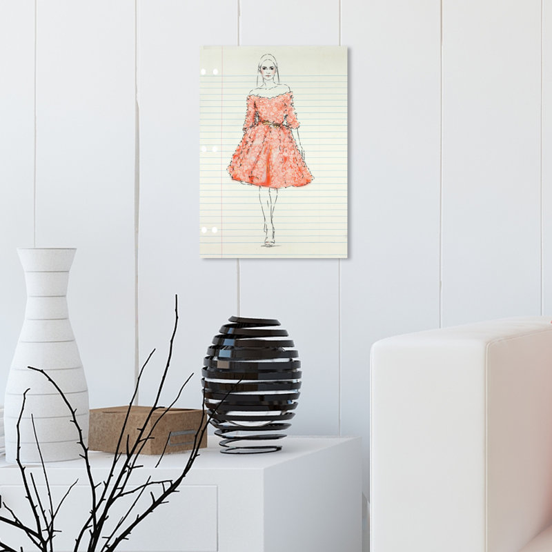 Fashion Illustration 2 - Impression sur toile, H 15 po x l 10 po