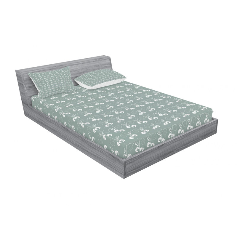 Microfiber Abstract Sheet Set, Queen Sheet Set with Fitted Sheet