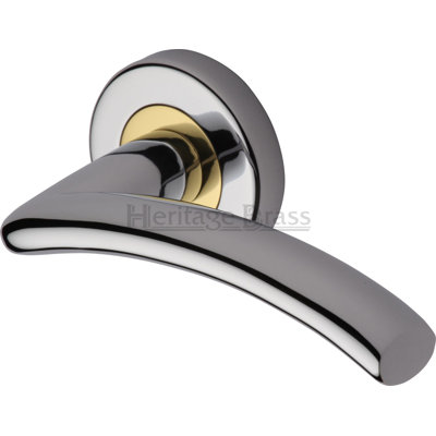Heritage Brass Heritage Door Handle Lever Latch on Round Rose Centaur Design