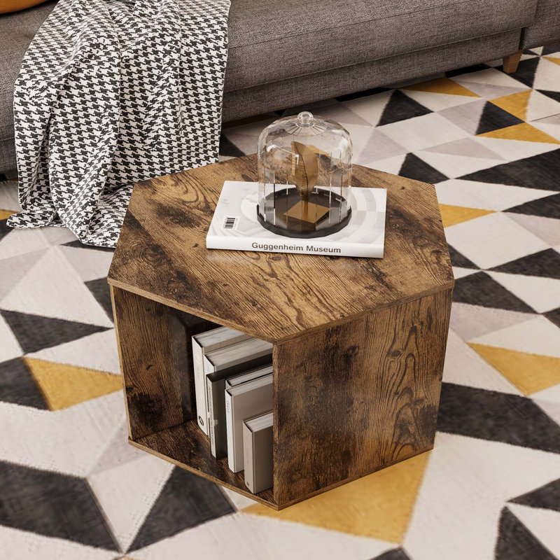 Tiffinie Solid Wood End Table, Antique Brown