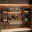 Wine Bottle & Glass Rack Black