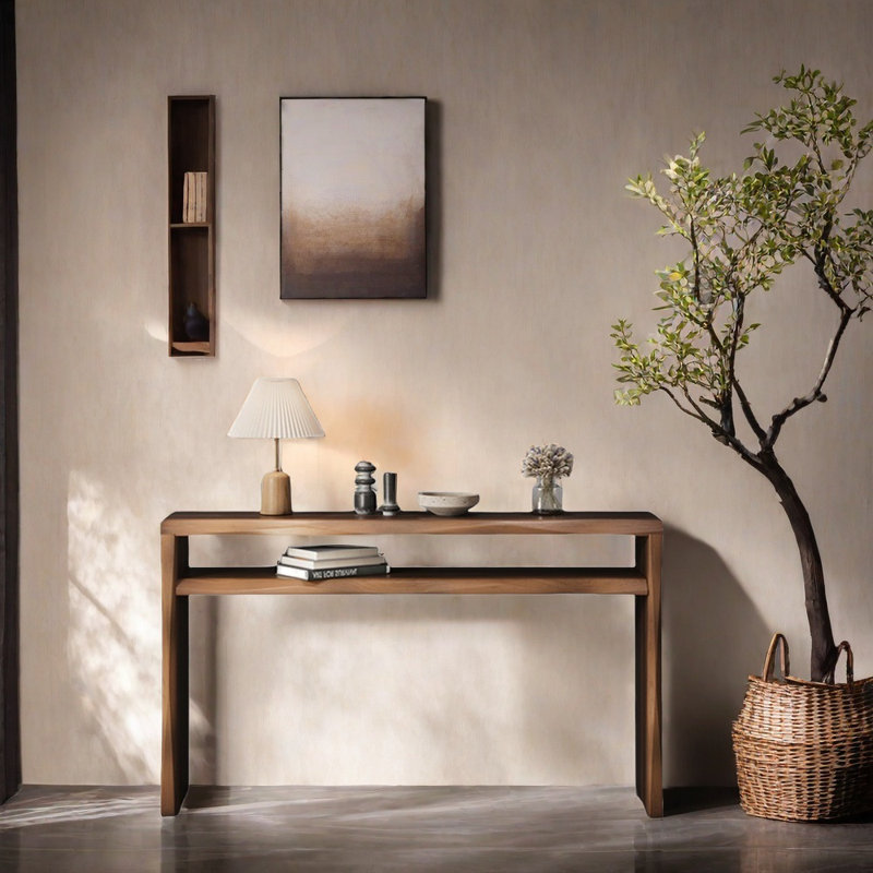 Solid Wood Entryway Table, 29.5" H x 51.2" W x 11.8" D