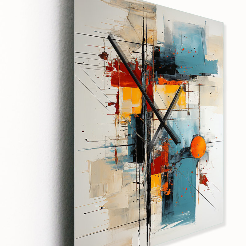 Collage audacieux orange sarcelle - Collages abstraits, Petit