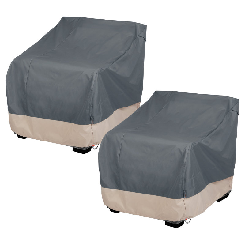 Modern Leisure Renaissance Patio Lounge Chair Cover, 2-Pack, 35"L x 38"W x 31"H, Gray