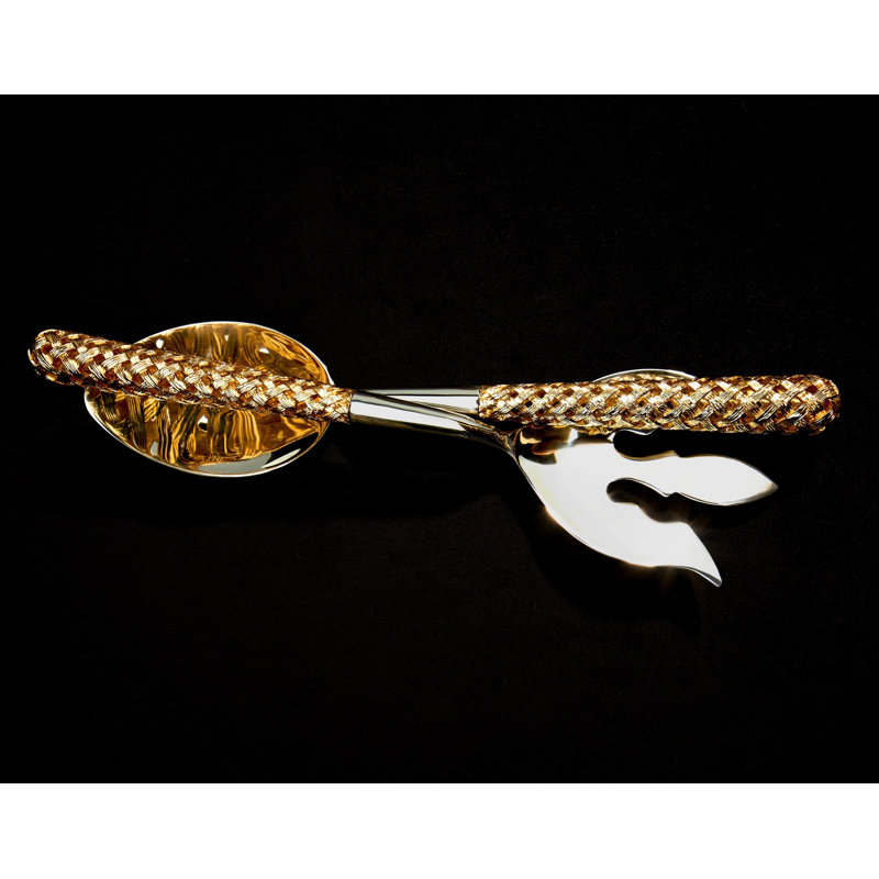 Gold Hollow Braid Serving Set