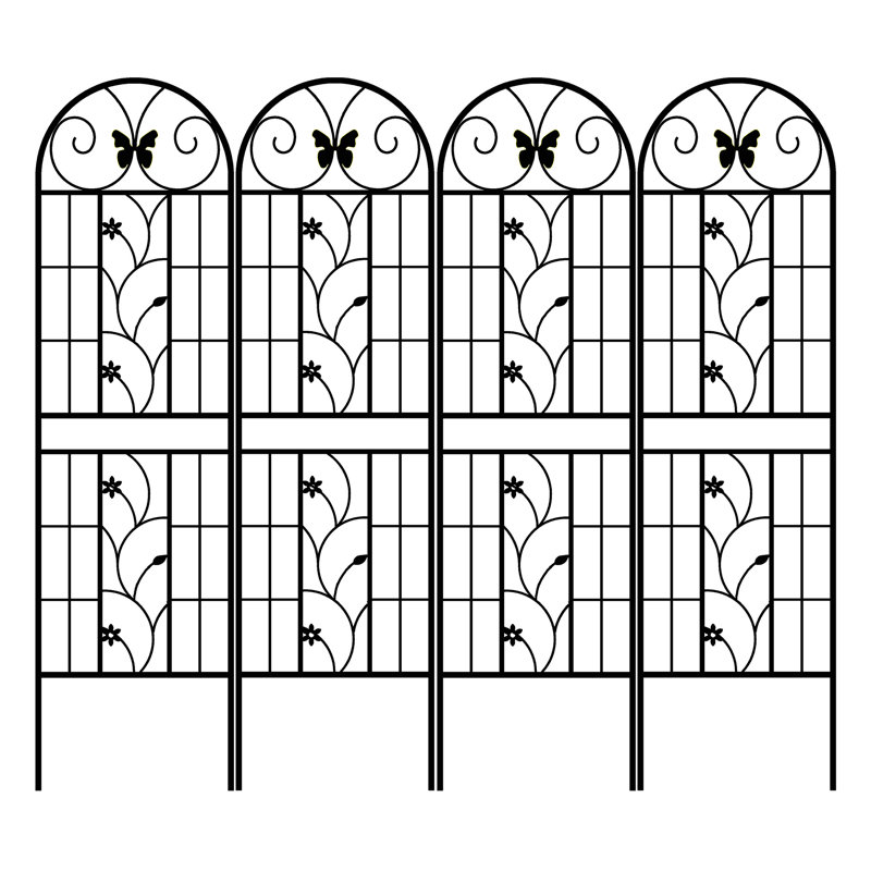 Paquet de 4 treillis de jardin en métal 71 po x 19,7 po antirouille pour plantes grimpantes, 71" H x 19.7" W x 19.7" D