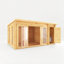 Mercia 17ft x 10ft Studio Pent Log Cabin With Side Shed (44mm)