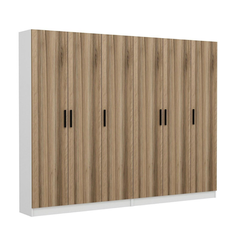 Modern Hall Stand in Walnut Finish, 106.3 x 82.7 x 13.8 inches | 100% Melamine Coated Particle Board, Thickness: 0.7 inches | Stylish Storage Solution for Entryway or Mudroom, Durable & Elegant Design