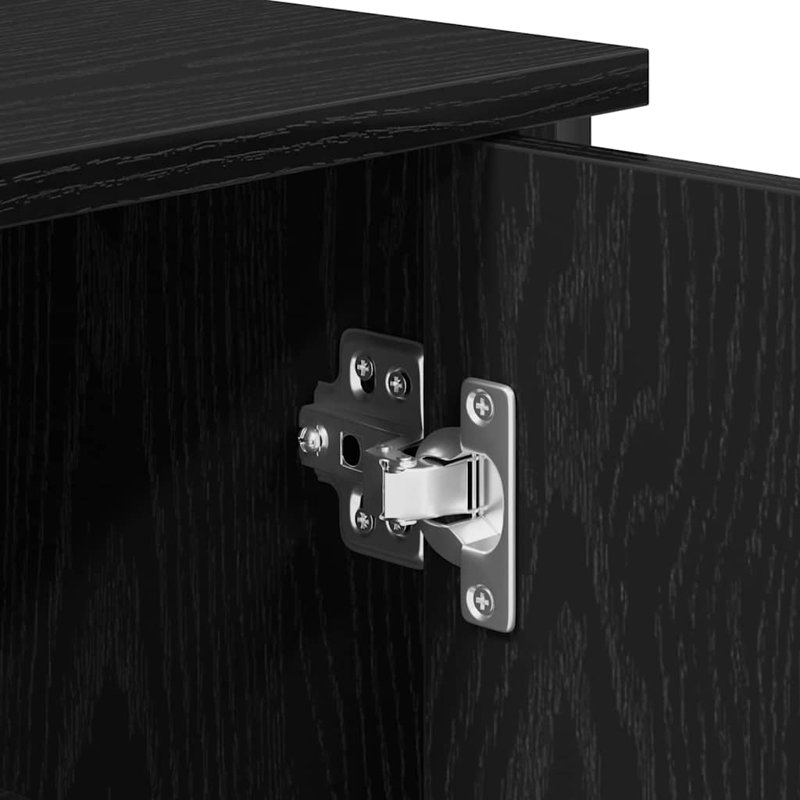 Sideboard 70X30x80 Cm Engineered Wood, Black Oak
