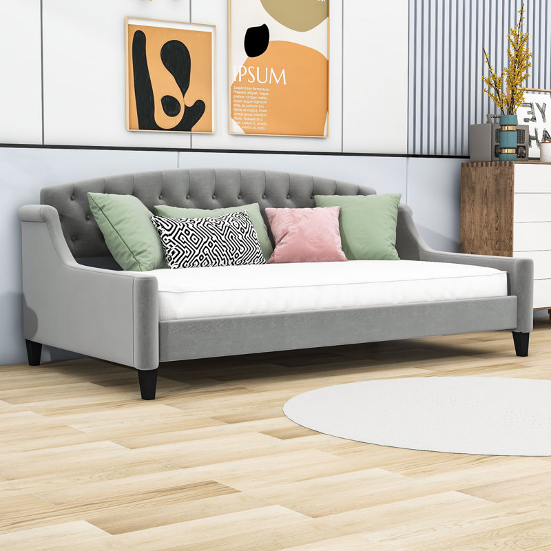 Hashmat Upholstered Daybed, Gray