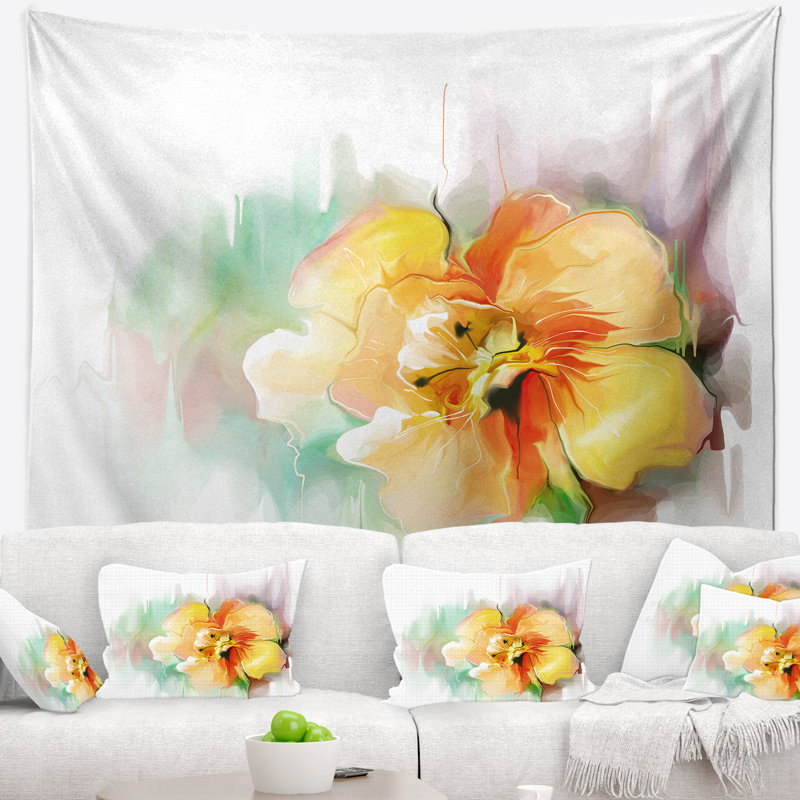 Tapisserie florale, H 50 po x l 60 po