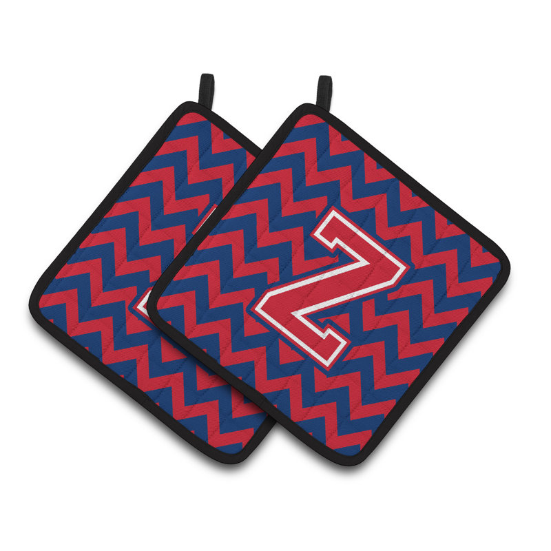Poignée à chevrons, Z, Bleu de Yale / cramoisi