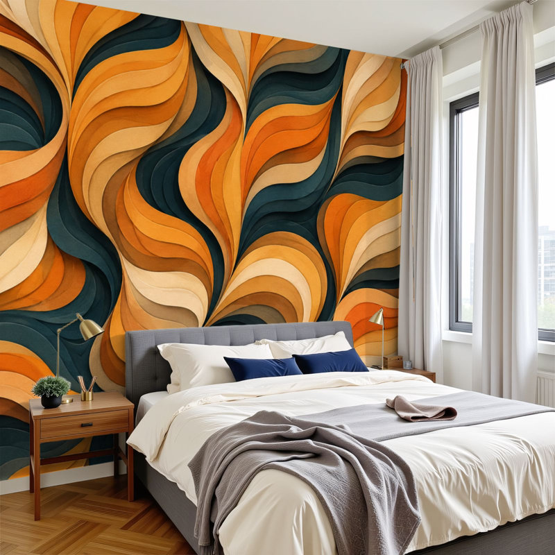 Papier peint adhésif auto-adhésif moderne pour la chambre à coucher L 100 po x l 144 po Peel and Stick