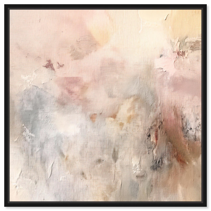 «Smeared Codex (V)» par Minimalist Abstracts par Art Remedy, H 41 po x l 41 po x P 1,8 po, Cadre flottant noir