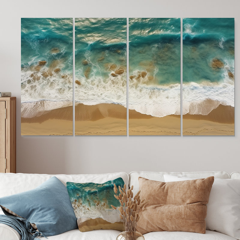 Ensemble de 4 décorations murales Tranquil Waves, H 28 po x l 48 po