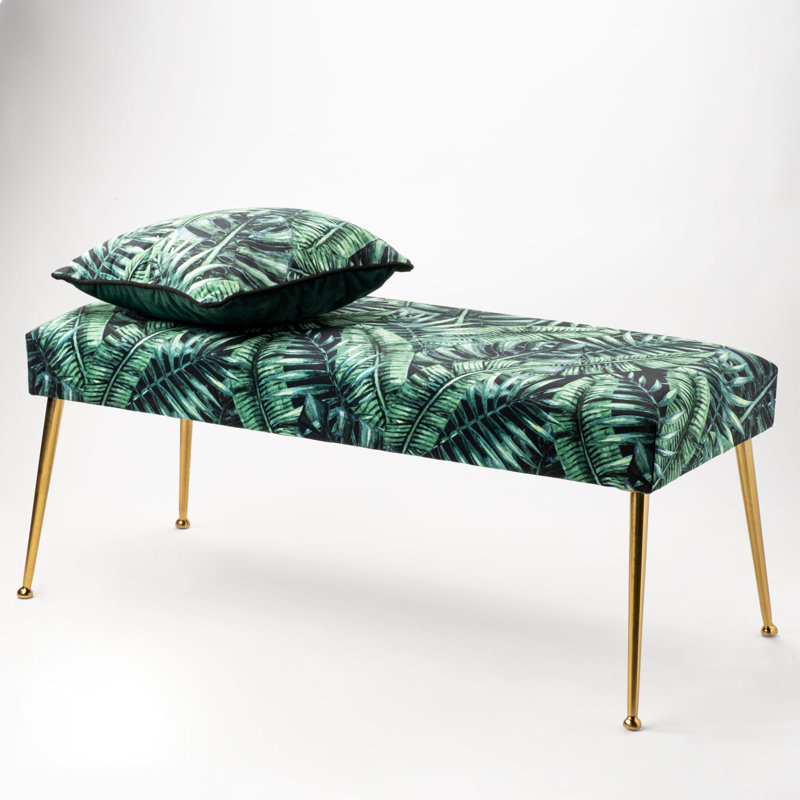 Whitehurst Velvet Upholstered Bench, H40 x W120 x D40cm