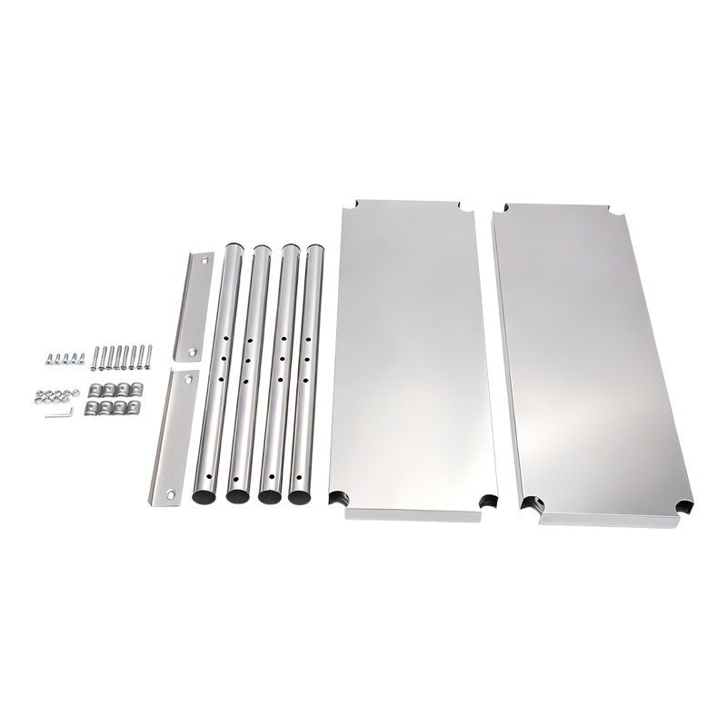 Rectangle double surdimensionné sur deux niveaux en acier inoxydable