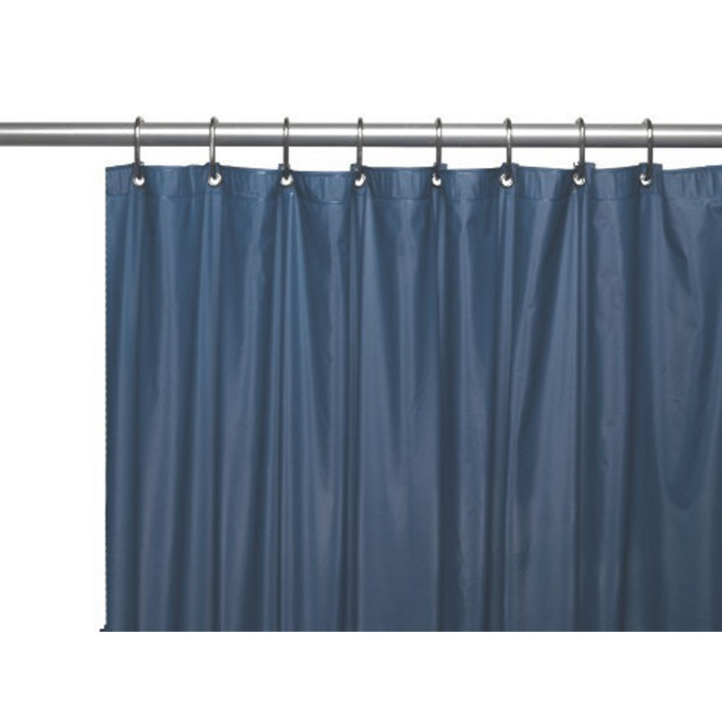 Doublure de douche simple en vinyle magnétisé robuste Ianthe, 72" H x 70" W, Bleu marine