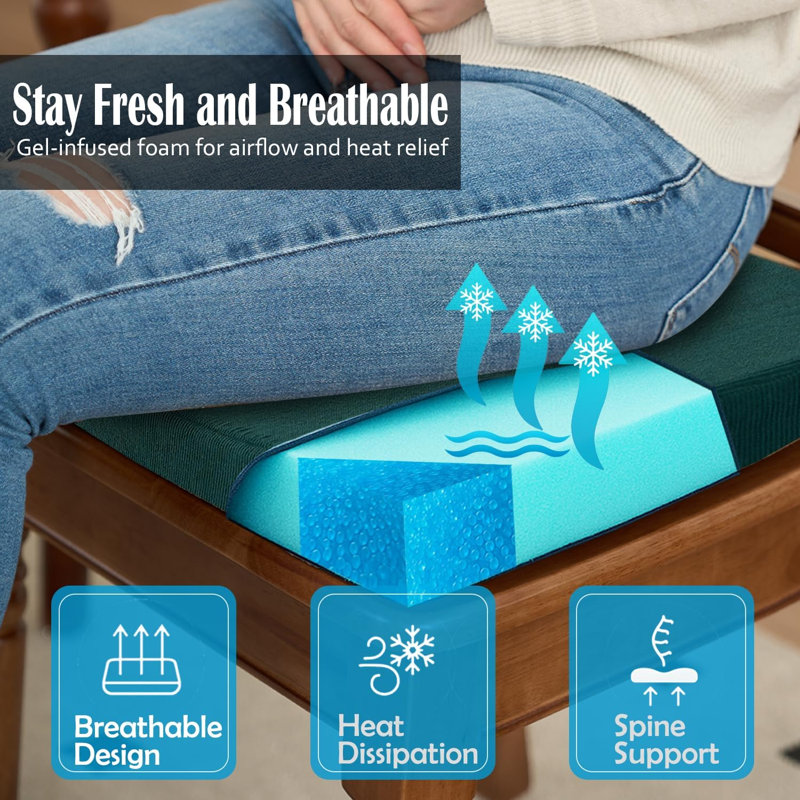 Coussins de chaise d'intérieur en mousse haute densité de 2 po d'épaisseur | Coussins de chaise de salle à manger avec attaches, housse amovible lavable