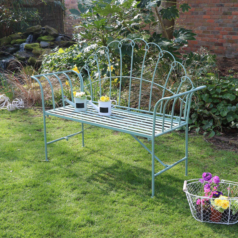 Jamaa Antique Sage Garden Bench, Sage Green