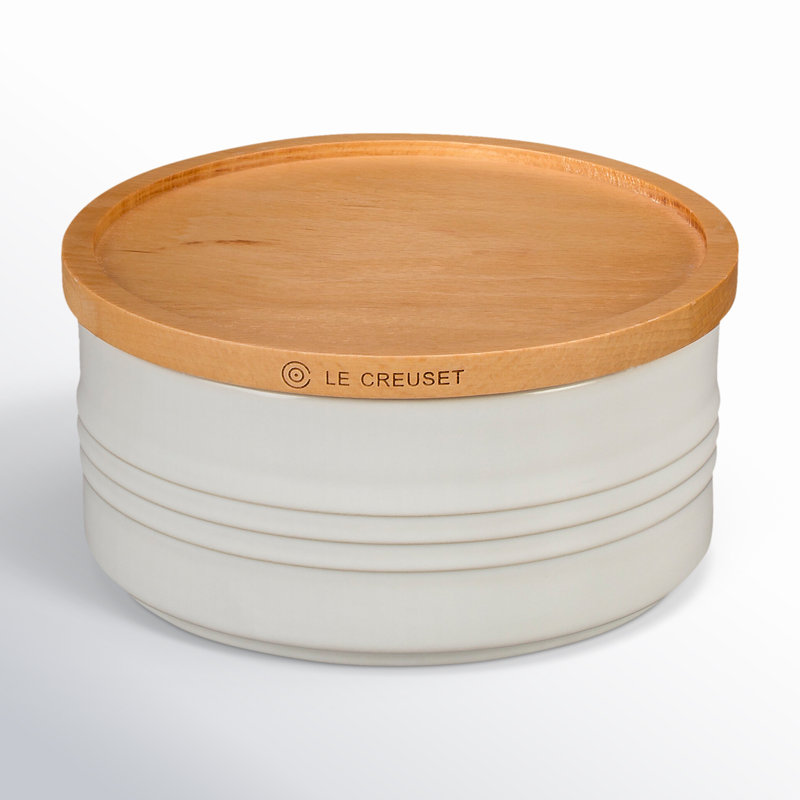 Metallics Kitchen Canister, White, 2.5" H x 5.5" W x 5.5" D