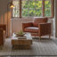 Fobbs Upholstered Top Grain Leather Armchair