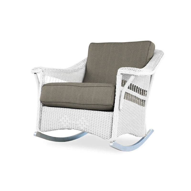 Nantucket Outdoor Rocker Chair, White, Demo Stone