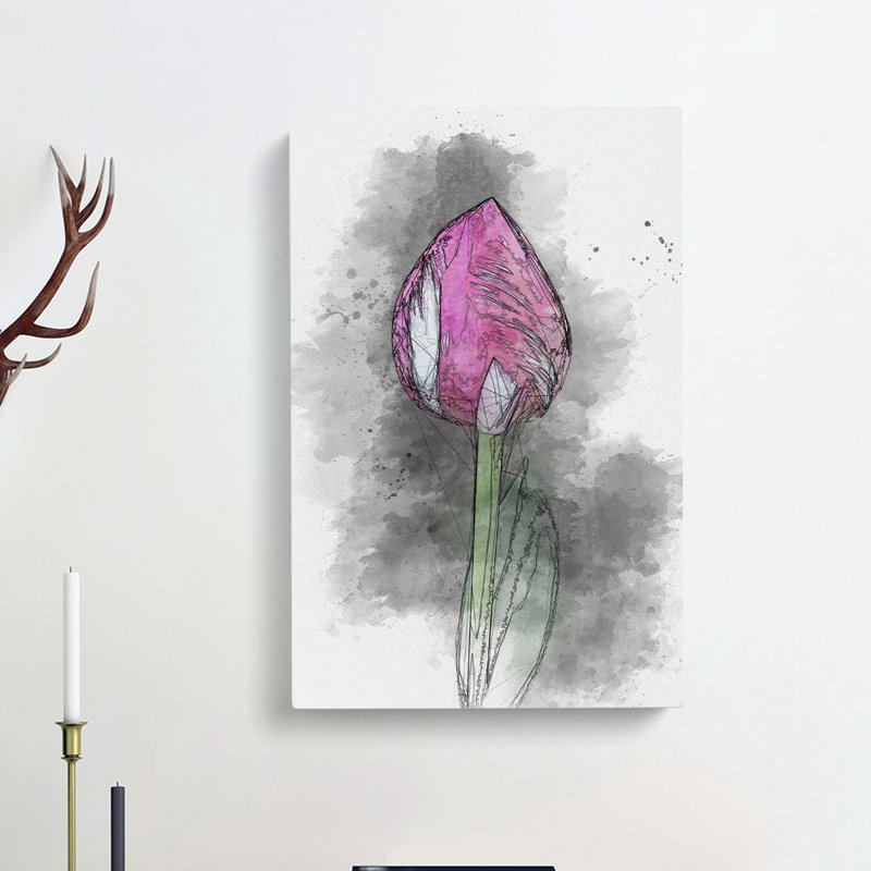 Petals Of A Purple Tulip In Abstract - Wrapped Canvas Print, 76cm H x 50cm W x 3cm D