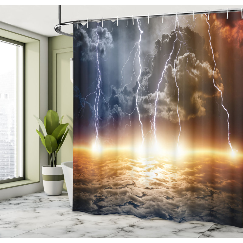 Shower Curtain with Hooks Included, 75" H x 69" W