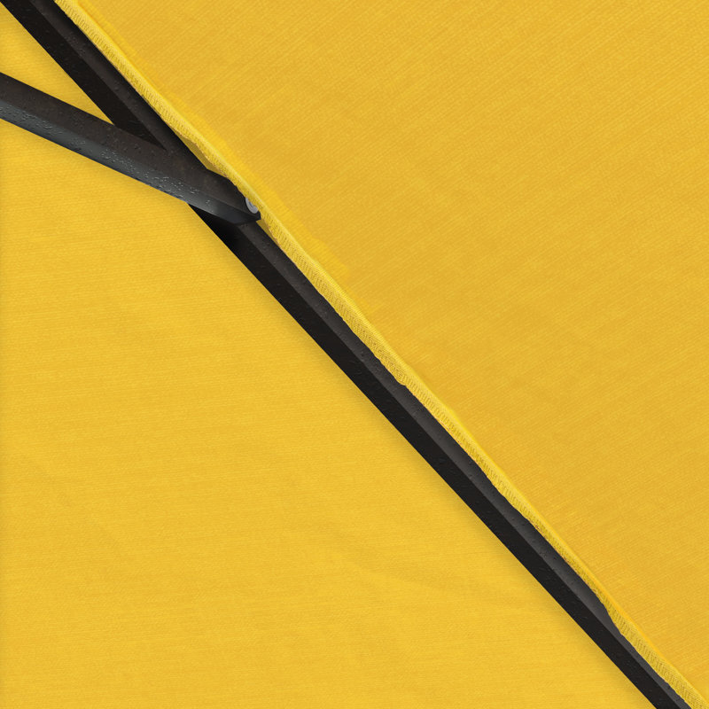 Parasol de patio 11 'en bronze avec inclinaison automatique et manivelle en oléfine citron, Citron, Oléfine