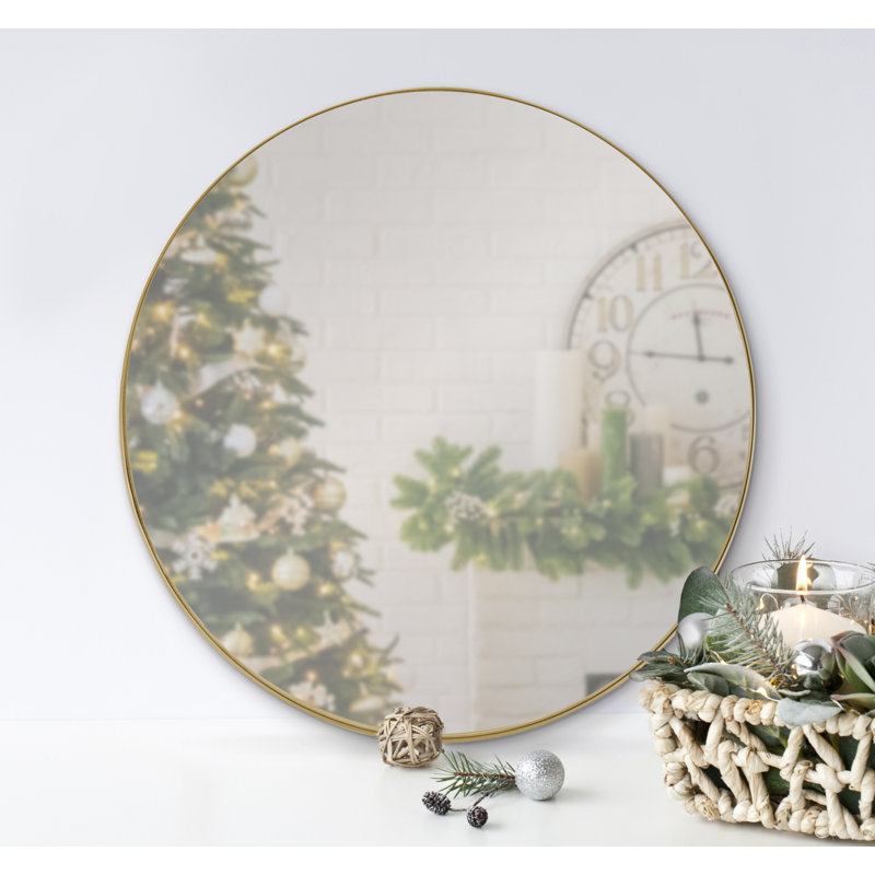 Iker Metal Flat Mirror, 22.5" x 22.5", Gold