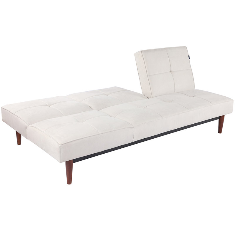 Bulkley 3 Seater Velvet Sofa Bed, Beige
