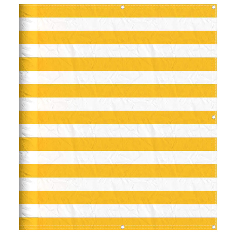 Balcony Screen Yellow And White Stripe, 120cm H x 800cm W